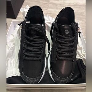 Givenchy Black Low-Top Leather & Fabric Sneakers